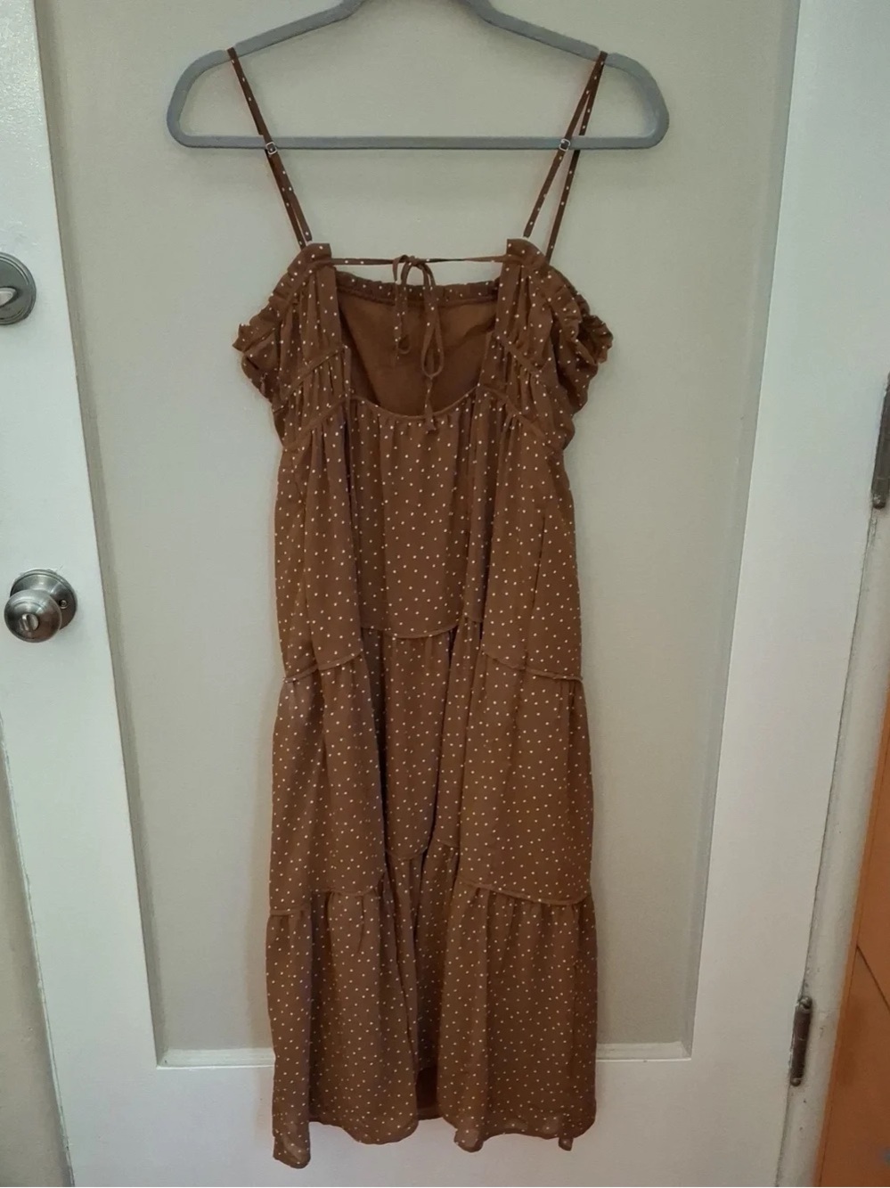 Brown Polka Dot Tiered Sundress - Women